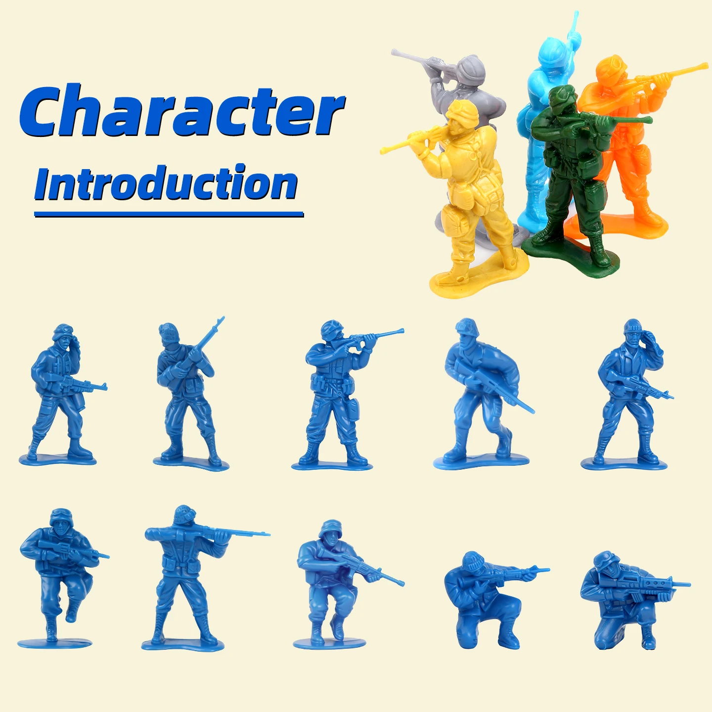 ViiKONDO الجيش الرجال لعبة الجندي 100 قطعة عمل عسكري الشكل 4-5 سنتيمتر الكلاسيكية القوات الصغيرة متعة المناورات تمثال معبأة في صندوق ملون #2