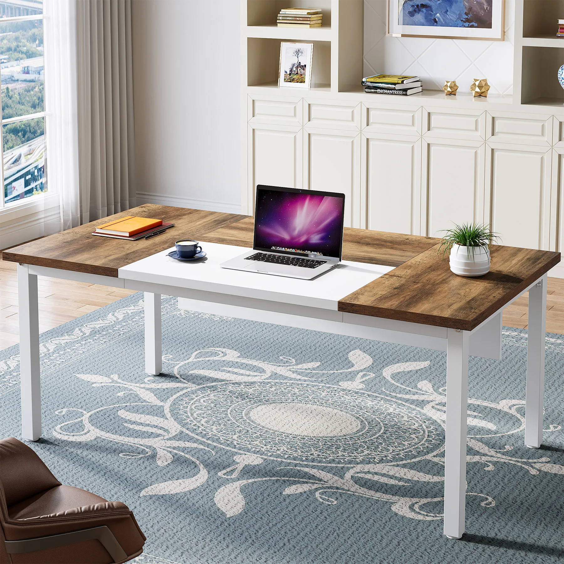 

Tribesigns 55 inches Computer Desk, Home Office Desk Writing Table for Workstation