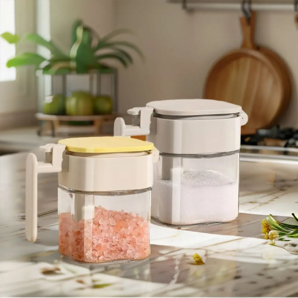 

Sealed Glass Seasoning Jar Moisture-Proof Dustproof Seasoning Jar Bottle Leak-proof with Spoon Sugar and Salt Container for Home