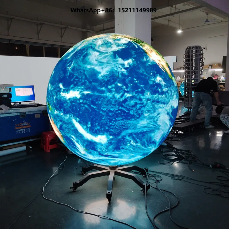 P1.8 P2 P2.5 P3 P4 Indoor Outdoor Advertising Round Led Ball Module Spherical Flexible Led Screen Sphere Led Display