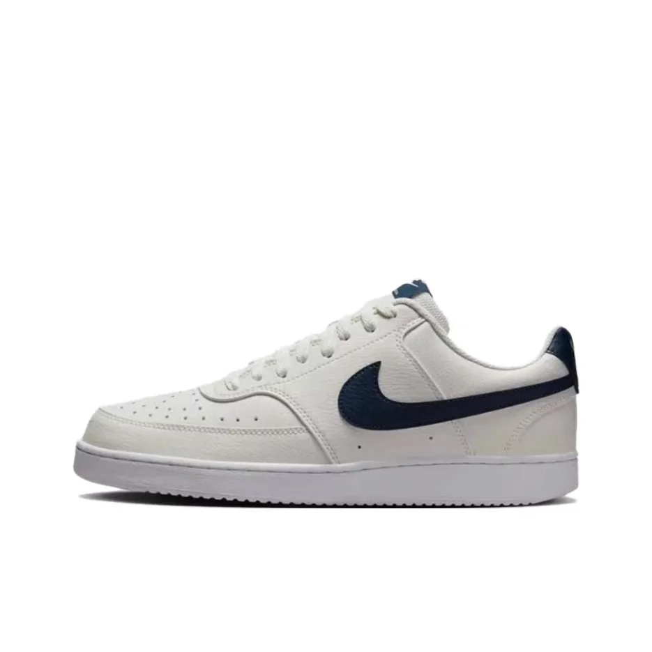 Nike Court Vision Leather Slip Resistant Abrasion Resistant Low top Skateboard Shoes Men's White HQ4867-101