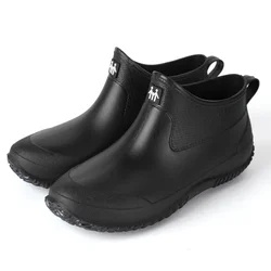 Slip on Rain Shoes for Men Rubber Shoes Waterproof Safety Work Boots Fishing Shoes 2024 Winter Couple Ankle RainBoots Botines