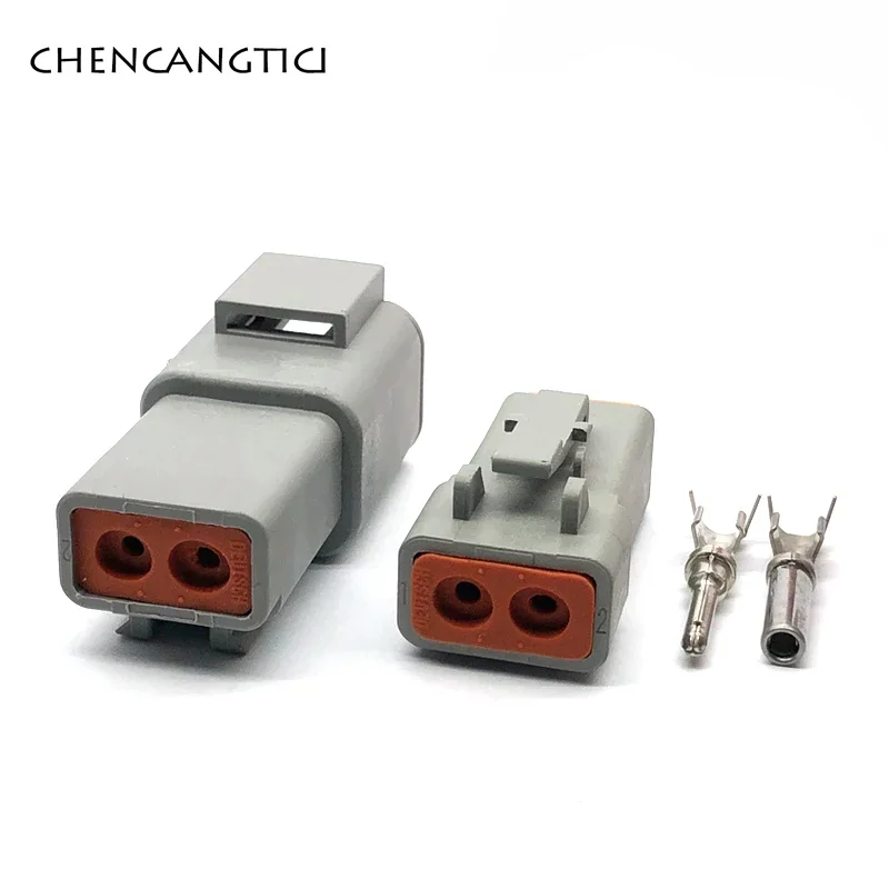 1 Set 2 Pin Deutsch DTP Series Waterproof Automotive Connector Electrical Wire Plug Male Female Socket DTP04-2P DTP06-2S