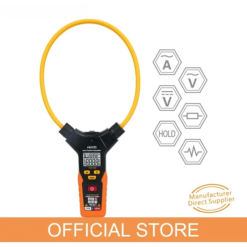 PM2019S Professional 3000A Digital Flexible Clamp Meter Ammeter Multimeter DC AC Voltage Tester Electric Instruments