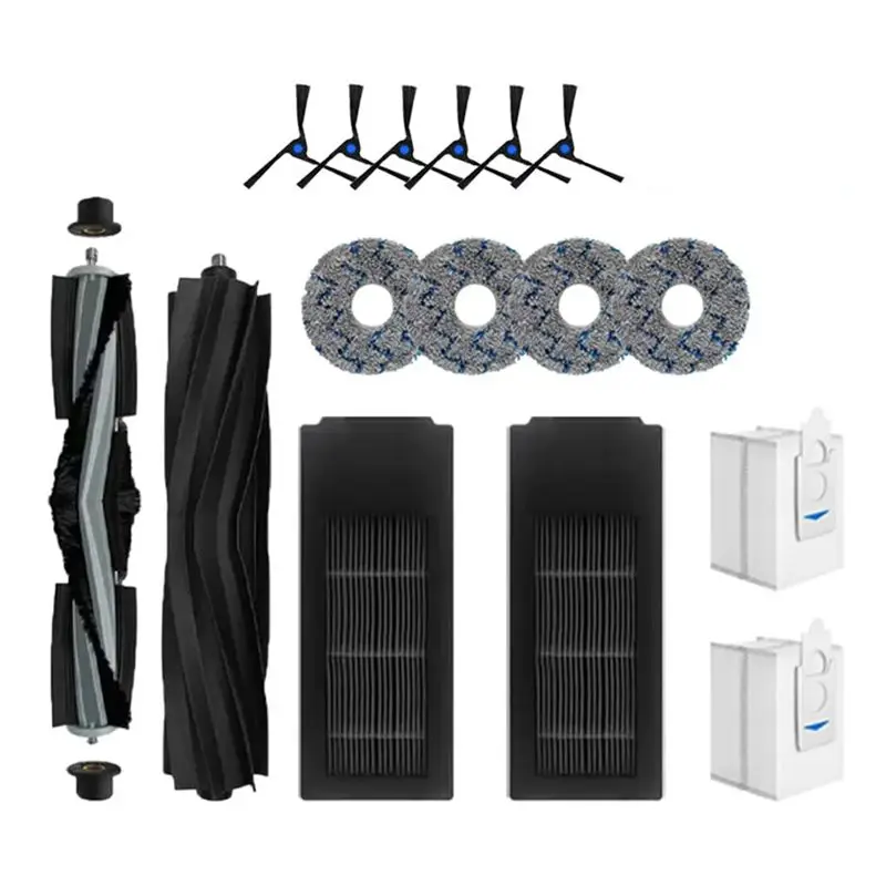 

ABUL-Запчасти для робота-пылесоса Ecovacs Deebot X2 Omni / X2 Pro / X2: основная и боковые щетки, HEPA-фильтр, салфетка для влажной уборки, мешок для сбора пыли.