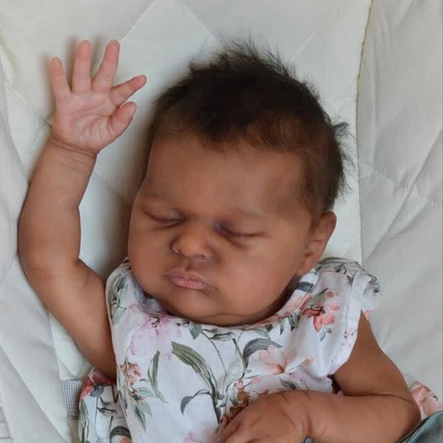 

18inch Already Finished Reborn Baby Doll Laura Newborn Size Dark Skin Hand Detailed Painted Skin Visible Veins