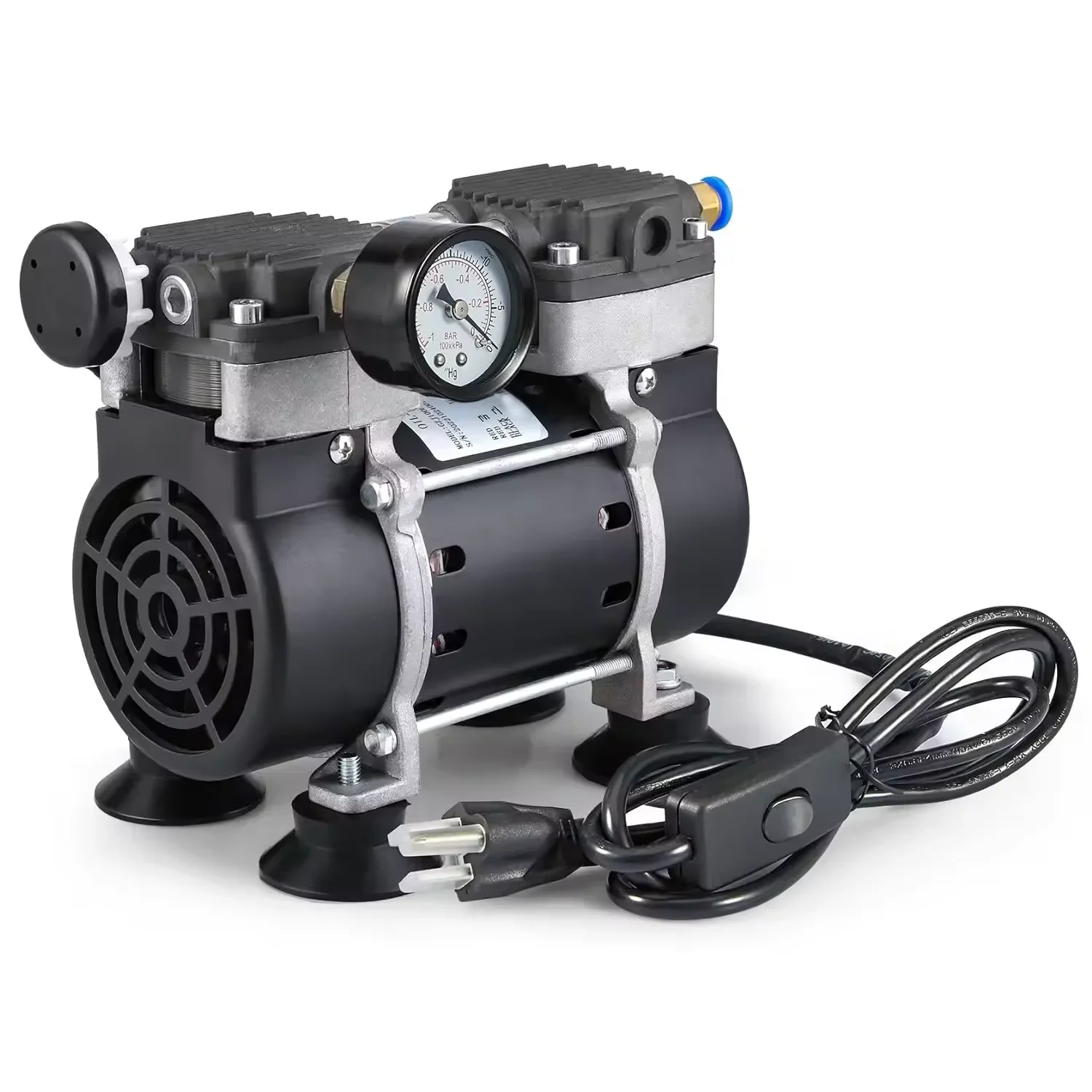 Durability Oil-Free Vacuum pump  50L/m dual piston Silent  Air Pump Head works great for vacuum filtration  degass wine