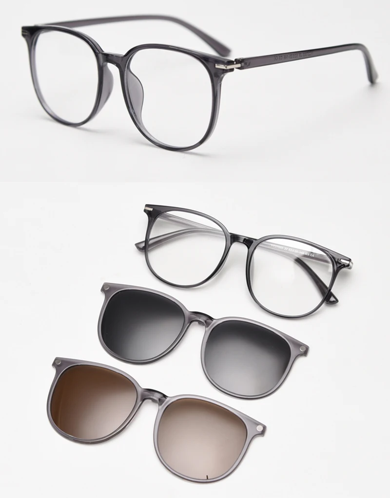 Peekaboo Magnetische Clip-On-Sonnenbrille, polarisiert, für Herren, modisch, TR90, quadratische Sonnenbrille, UV400, für Damen, Schwarz, Grau, Unisex, 2024, Geschenk – Detail 6
