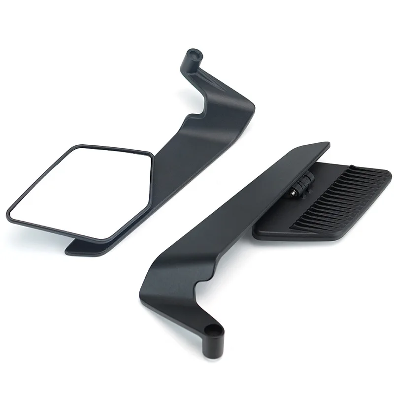 Motorcycle Mirrors Foldable Fixed Wing Mirrors Adjustable Rotate 8mm 10mm Rear Vew Mirrors For Honda Yamaha Kawasaki Side Mirror image 4