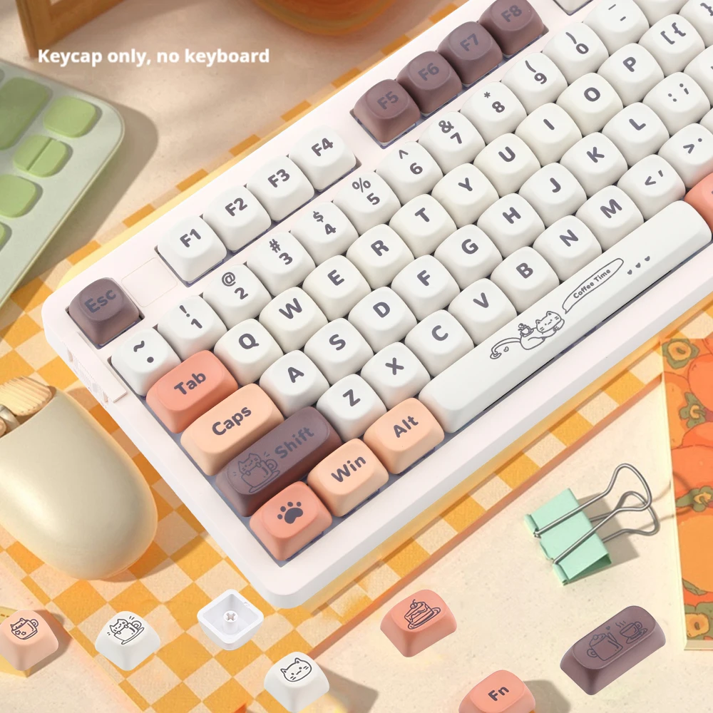 NEW134 คีย์น่ารัก Keycaps PBT Keycaps MOA Keycaps แป้นพิมพ์ที่กําหนดเอง Keycaps สําหรับ Cherry Gateron MX Switches คีย์บอร์ดเครื่องกล