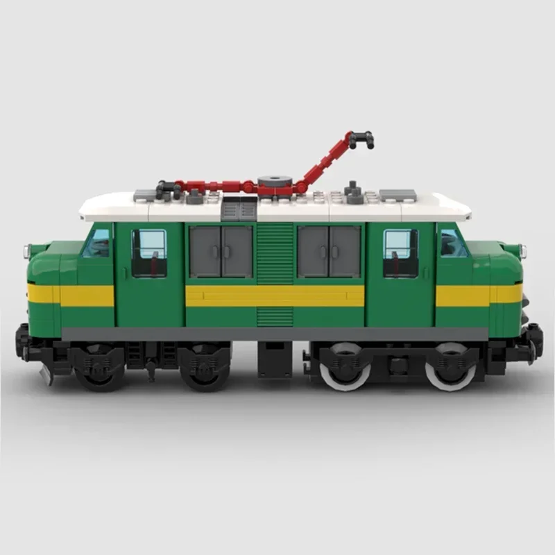 Set mainan Natal Set DIY hadiah blok Modular teknologi lokomotif Spanyol Vintage batu bata bangunan kereta kota Model Moc