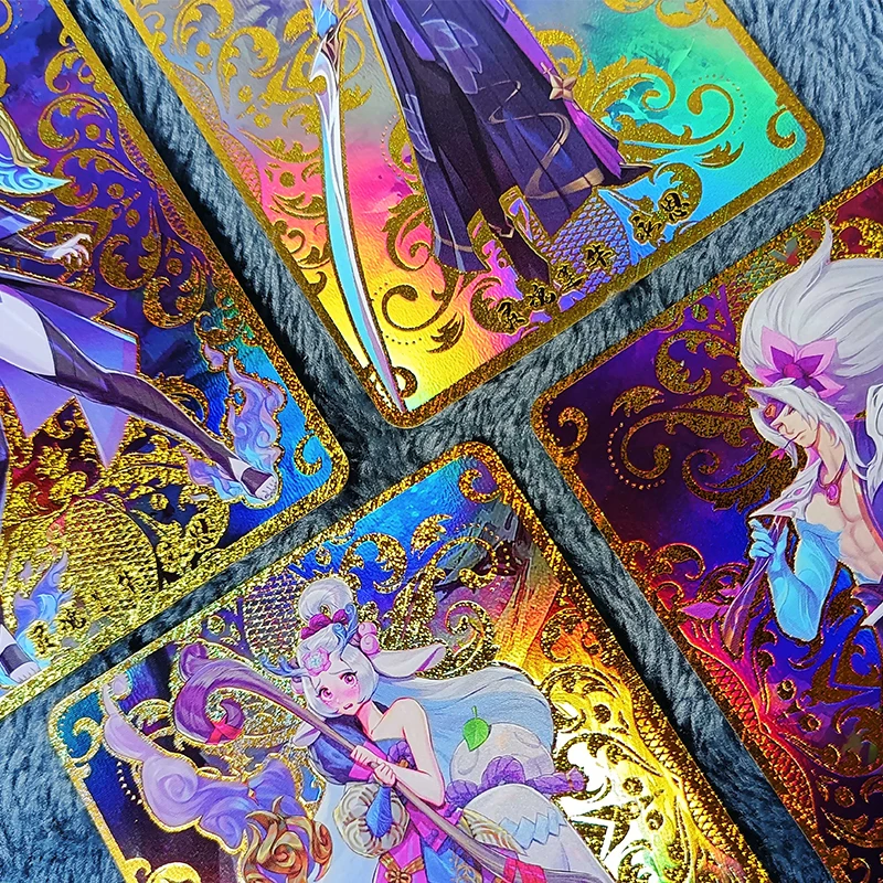 League of Legends Soul Lotus Blossom DIY Yasuo Lilia Yon Ahri Hot stamping glitter collectible card Christmas birthday gift