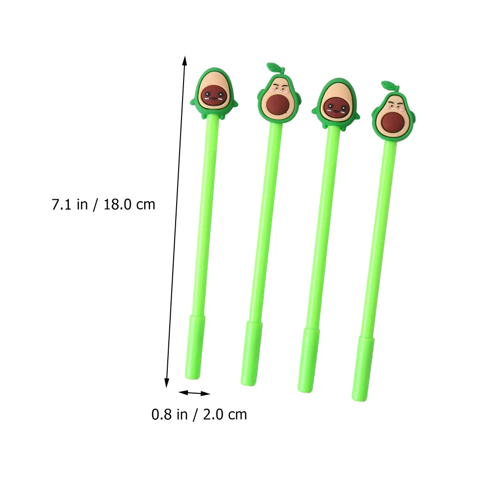 20 Pcs Avocado Gel Pen Ballpoint Pens Cartoon Stationery Signing Roller Student Ink Plastic Office