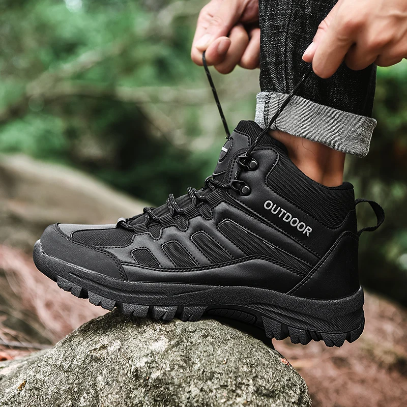 Jesienne i zimowe buty męskie Nylonowe skórzane odporne na zużycie Outdoor Hunting Hiking Desert Boot Army Fans Combat Training Shoes. — zdjęcie 5