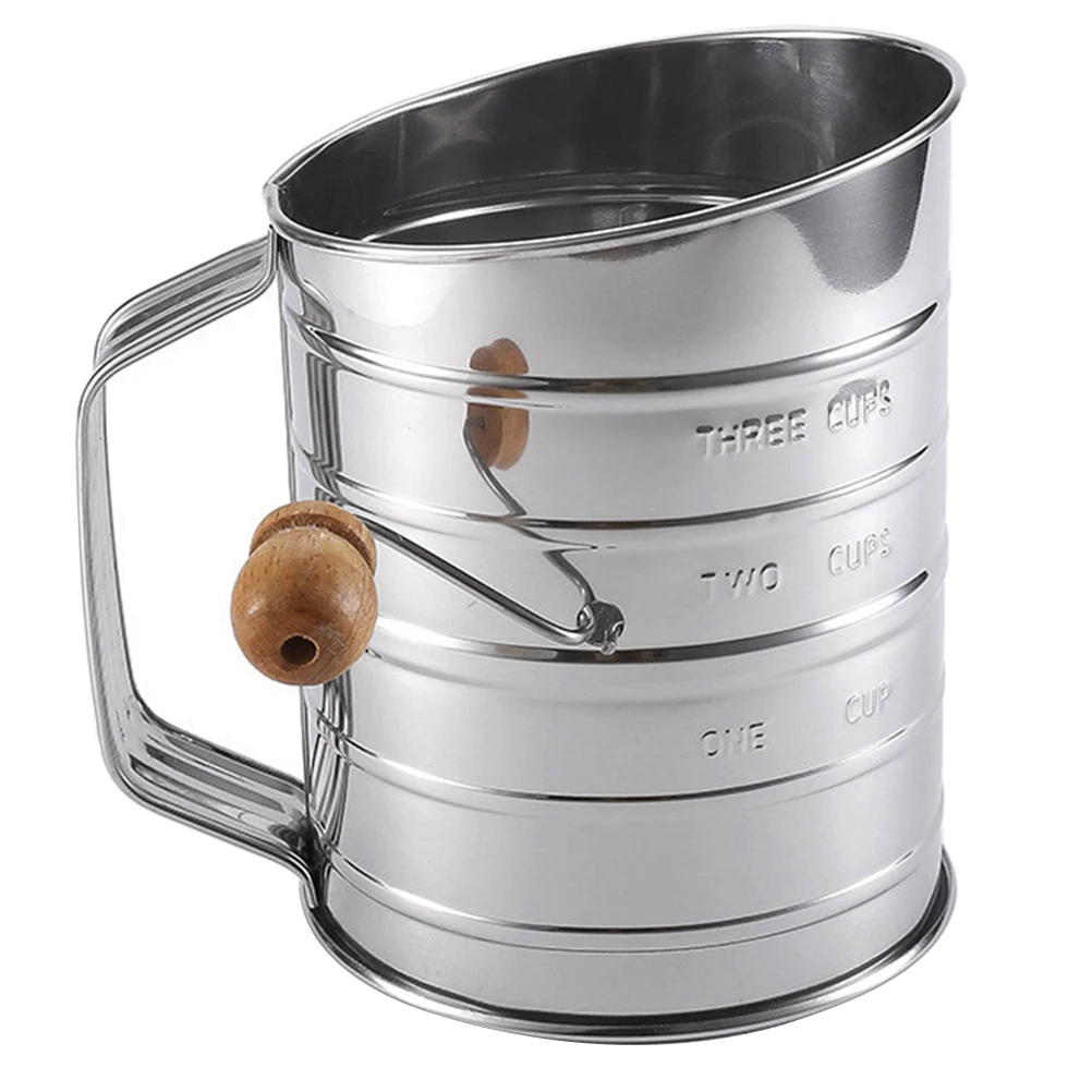 

Stainless Steel Sieve H Operated Baking Strainer Wood H Kitchen Flour Sifter Stainless Steel Flour Sifter Gadgets