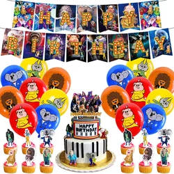 Sing Birthday Party Balloon Decoration Set Kids Birthday Party Supplies Banners Flag Pulling Cake Flag Planting Gift