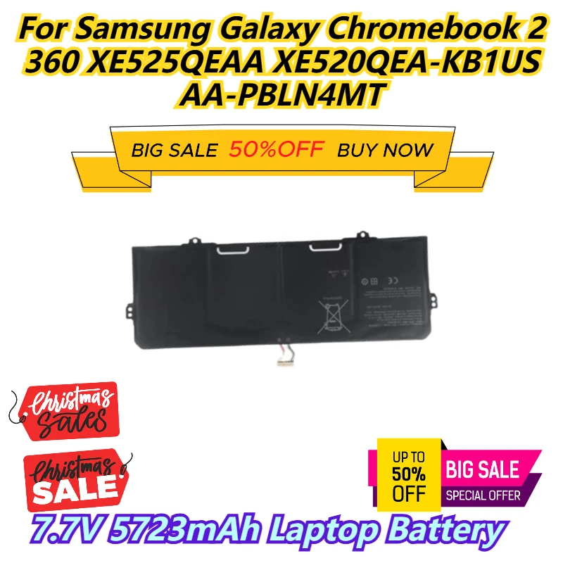 

Аккумулятор для ноутбука 7,7 В, 5723 мАч для Samsung Galaxy Chromebook 2 360 XE525QEAA XE520QEA-KB1US AA-PBLN4MT