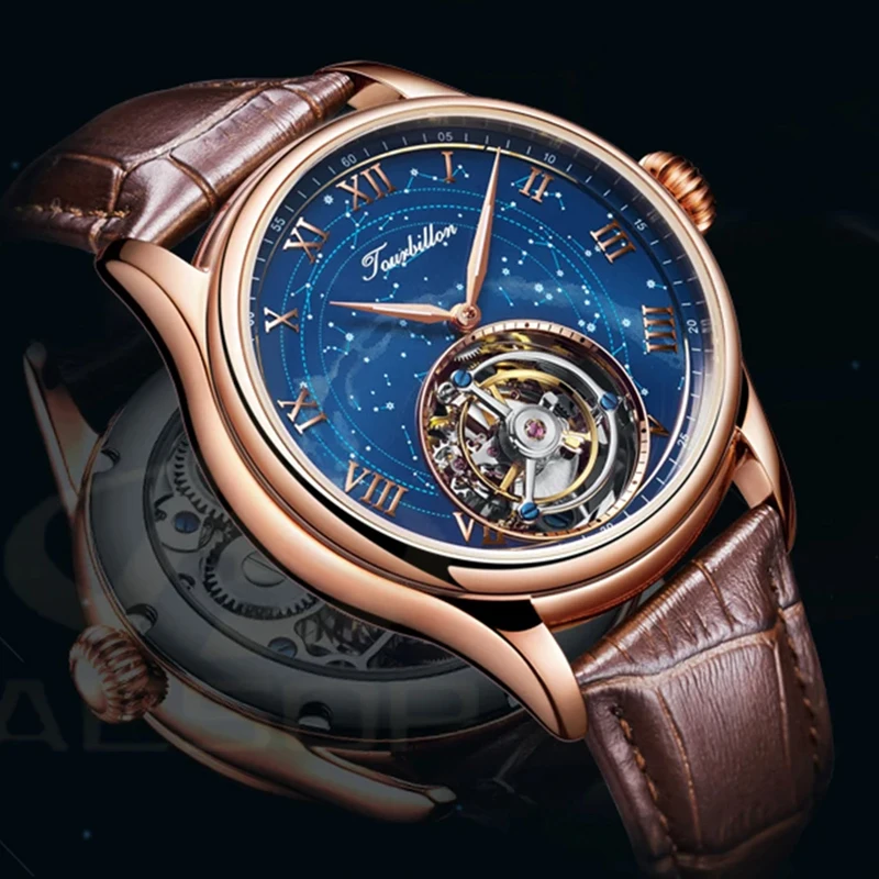 

AESOP Real Tourbillon Watch For Men Quality Tourbillon Clock Men Sapphire Starry Sky Mechanical Watch Relogio Masculino Invcta