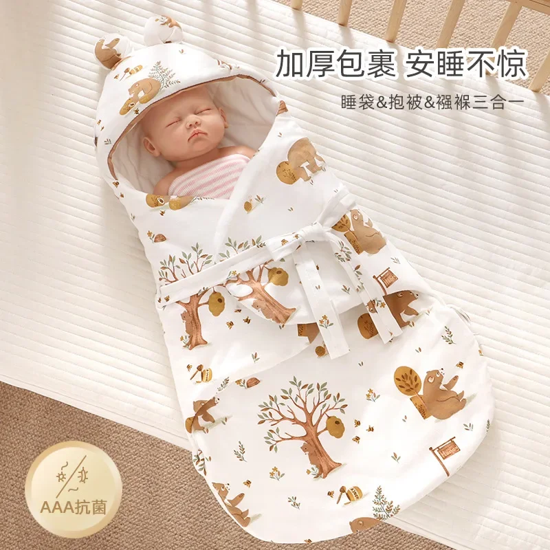 Couette intégrée pour nouveau-né, sac de couchage pour bébé, résistant au rika, automne et hiver