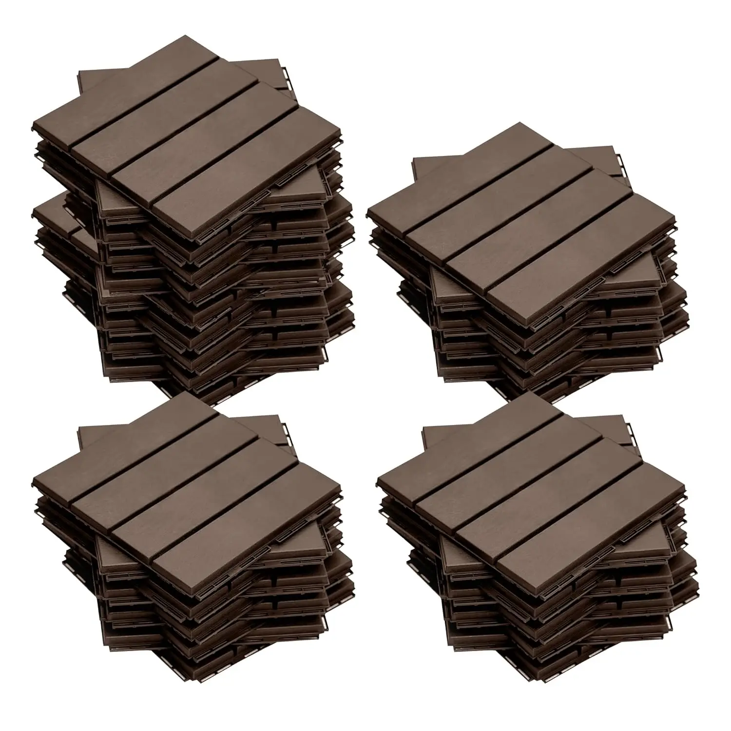 

Plastic Interlocking Deck Tiles, 44 Pack, 12"x12" Patio Decking Tiles Not-Slip All Weather Use, PVC Waterproof Outdoor Flooring