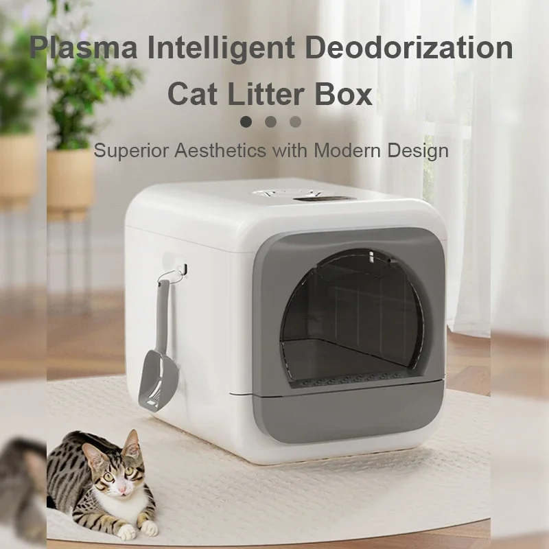 

zz New design automatic litter box for cats self cleaning wifi cat litter box with lid