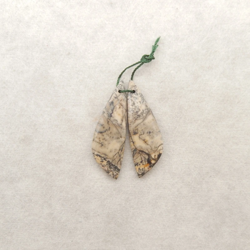 

Парные серьги Chohua Jasper Arrowhead из натурального многофункционального драгоценного камня, бежевого цвета с темной веной, набор кустарных ювелирных изделий, манжеты для ушей