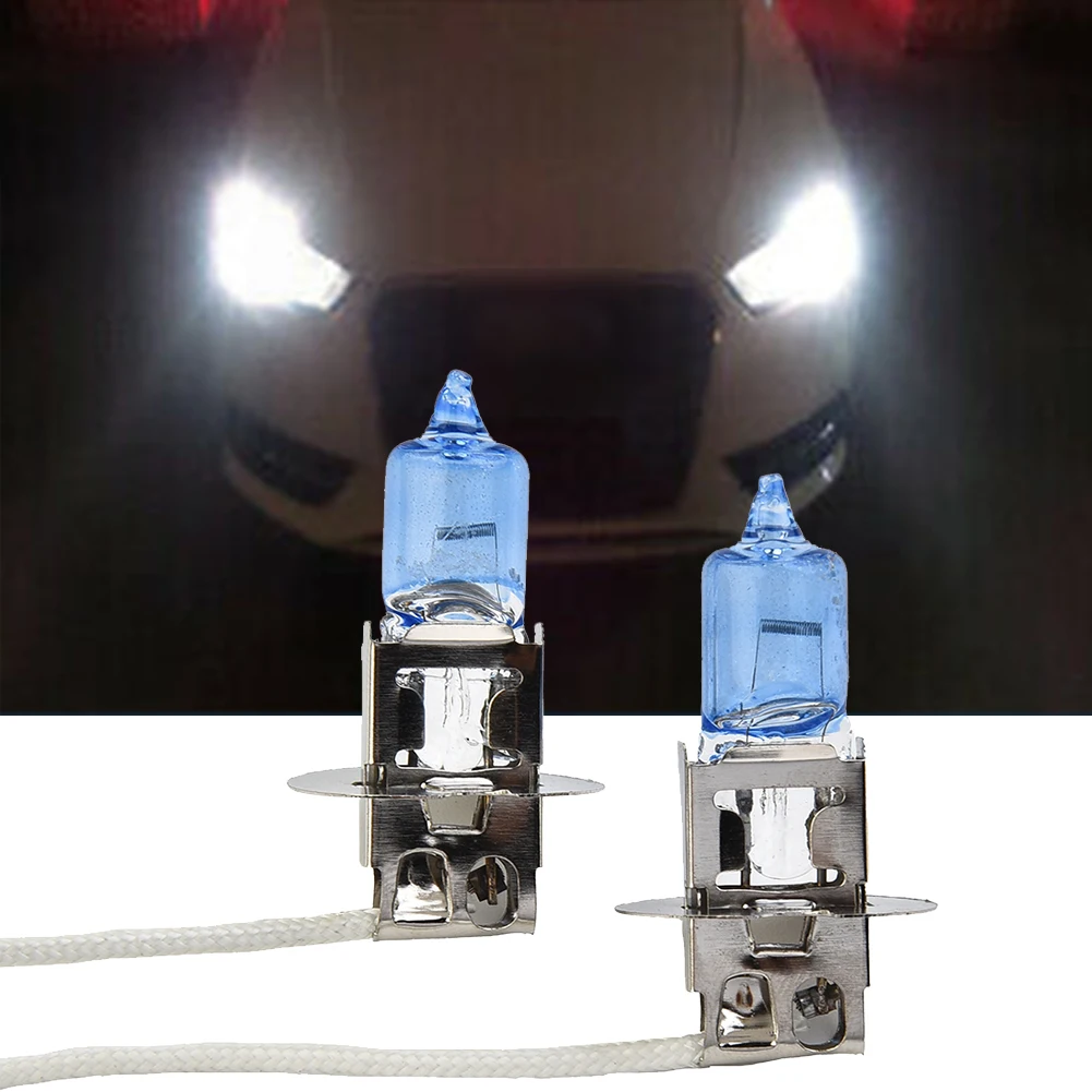 2 stücke h3 xenon weiß led-licht 100w 12v halogen scheinwerfer lampe 453 nebel licht auto birne auto lampe zubehör