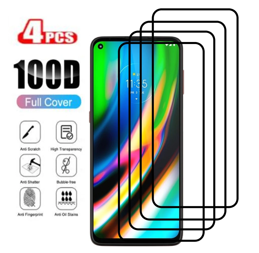 4 шт., защитная пленка на весь экран для Motorola Moto G9 Plus, закаленное стекло для Moto G9 Play G 9 Power G9plus 9H, защитная пленка