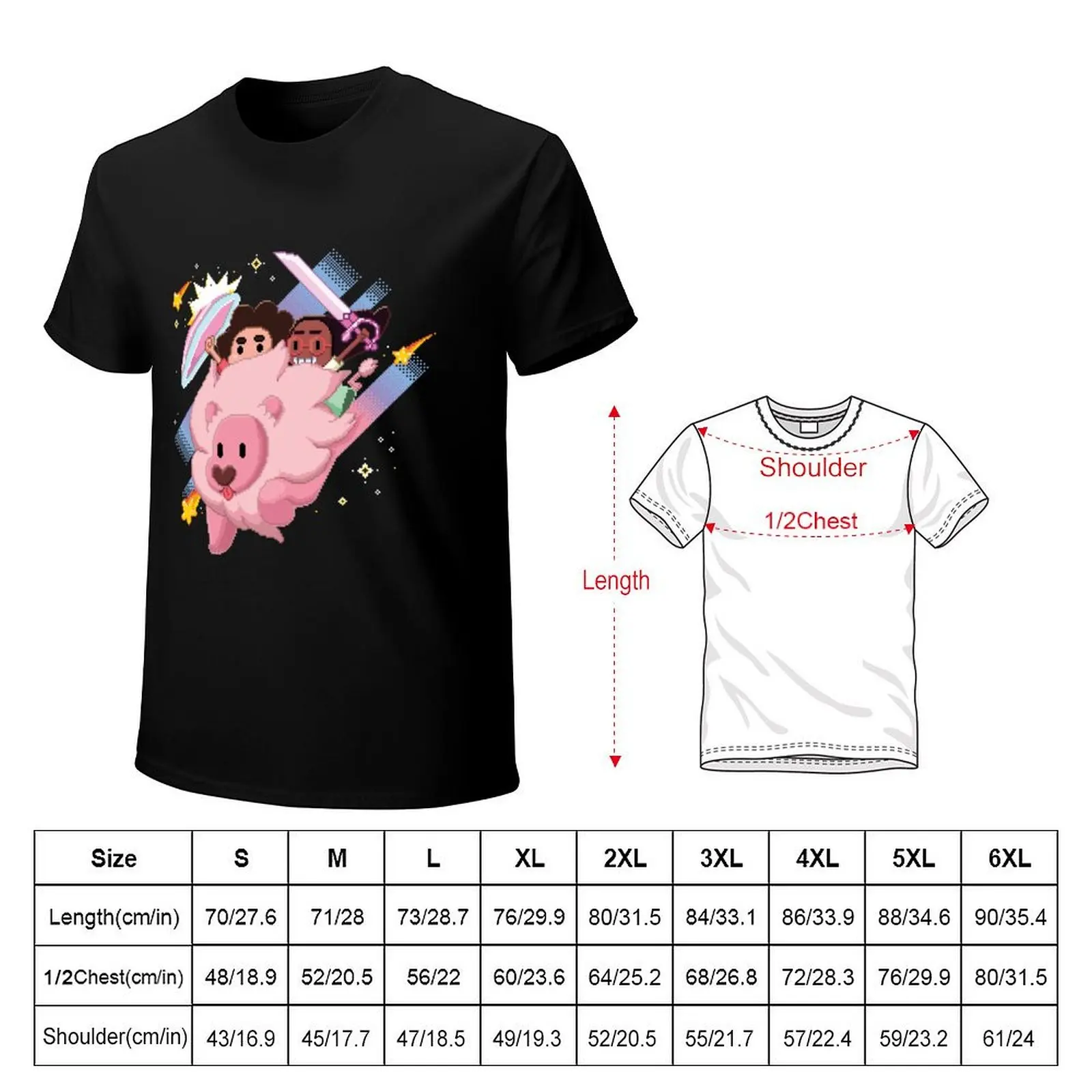 Steven's Universe - Pixel Art of Steven, Connie and Lion T-Shirt quick-drying essential t shirt mens graphic t-shirts pack