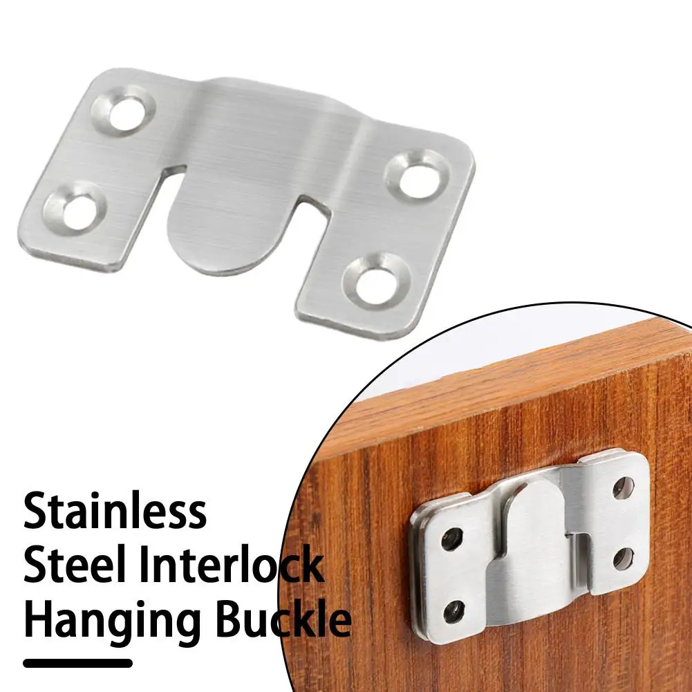 Stainless Steel Mountain Shape Interlock Hanging Buckle Mount Bracket Furniture Connector Wall Picture Frame Hanger Display Hook