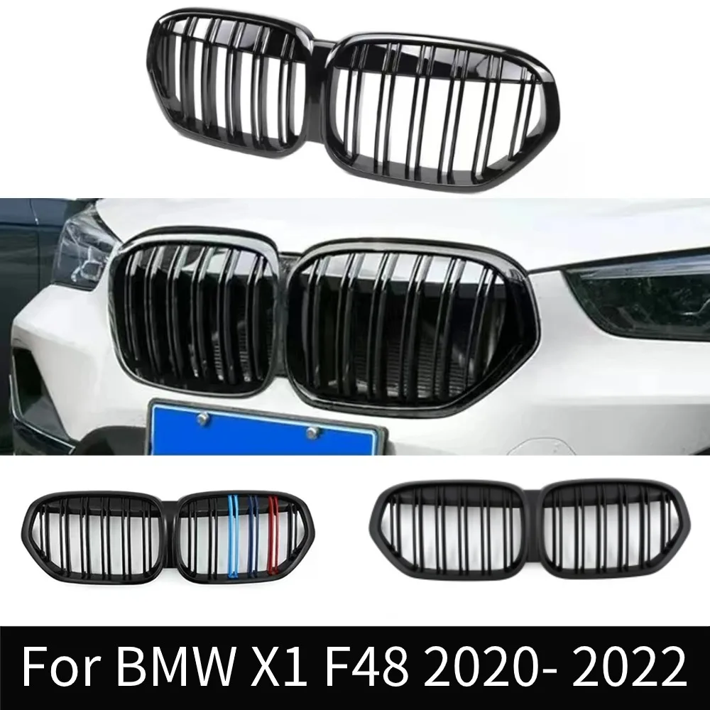 For 2020-2022 BMW X1 LCI F48 SUV Gloss Black Front Kidney Bumper Grill Facelift - Car Accessory Grille