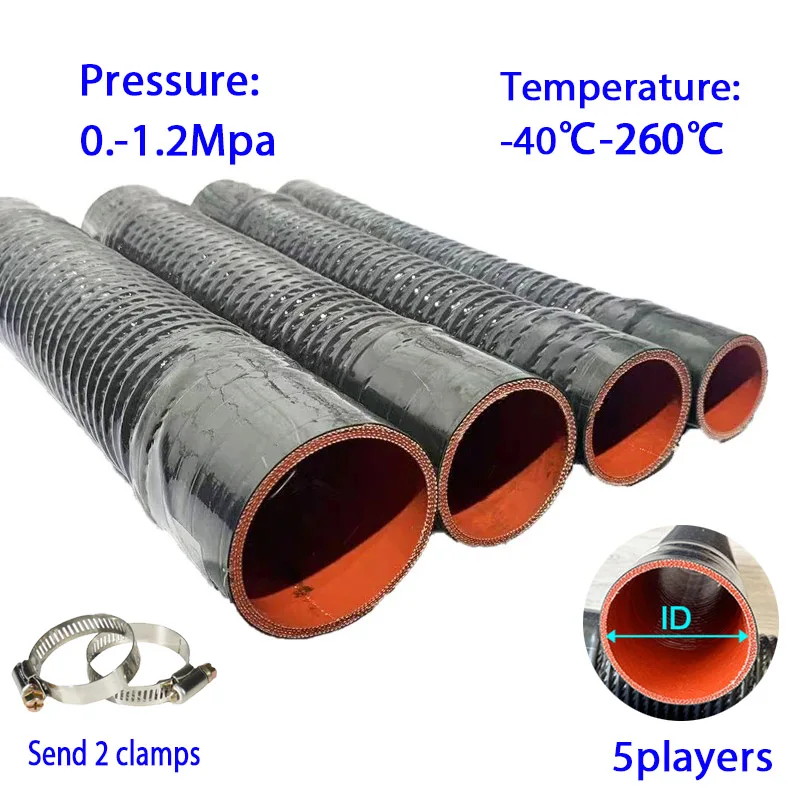 ID30-100mm Silicone Steel Wire Hose Intercooler Hose Water Radiator Tube Car Turbo Intake Pipe Rubber Hose Joiner Black Blue Red