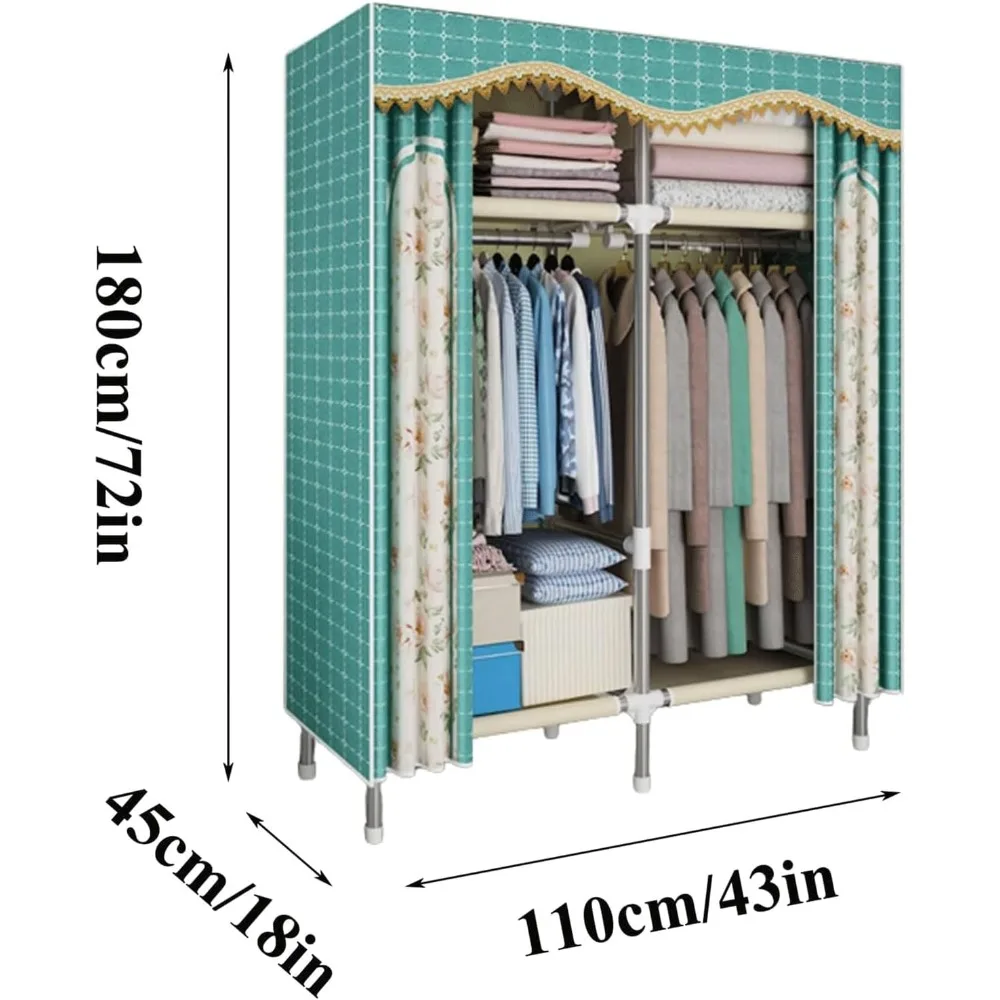 منظم خزانة ملابس من القماش المحمول لغرفة النوم - إطار فولاذي موفر للمساحة، متوفر بمقاسات 85 سم و110 سم و162 سم