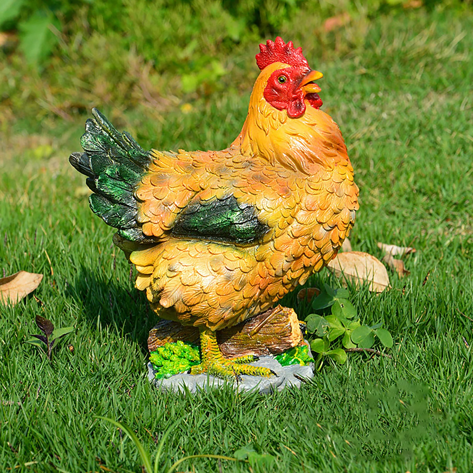 Rooster, Hen, Chick Ornaments Courtyard Garden Decorations Poultry Chicken Model Resin Craft Gifts