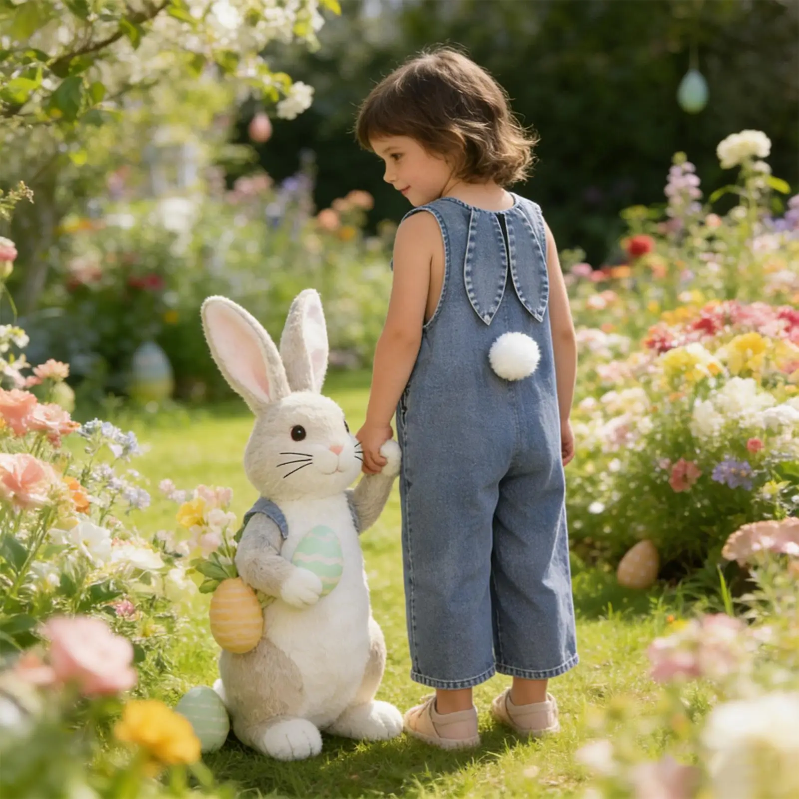 Overalls For Girls Cute Funny Breathable Fashion Spring Easter Bunny Costume Holiday Decor For Indoor Home Daily Travel Camping