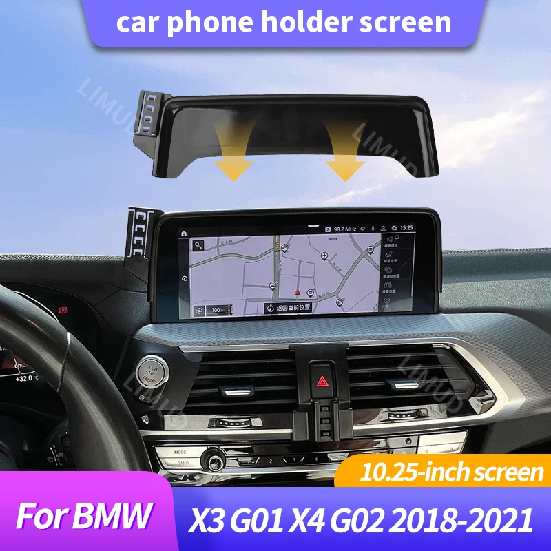 Car Phone Mount For BMW X3 G01/X4 G02 2018-2021, 10.25 Inch Navigation Screen Dashboard Base, No Blockage To Driver’s View