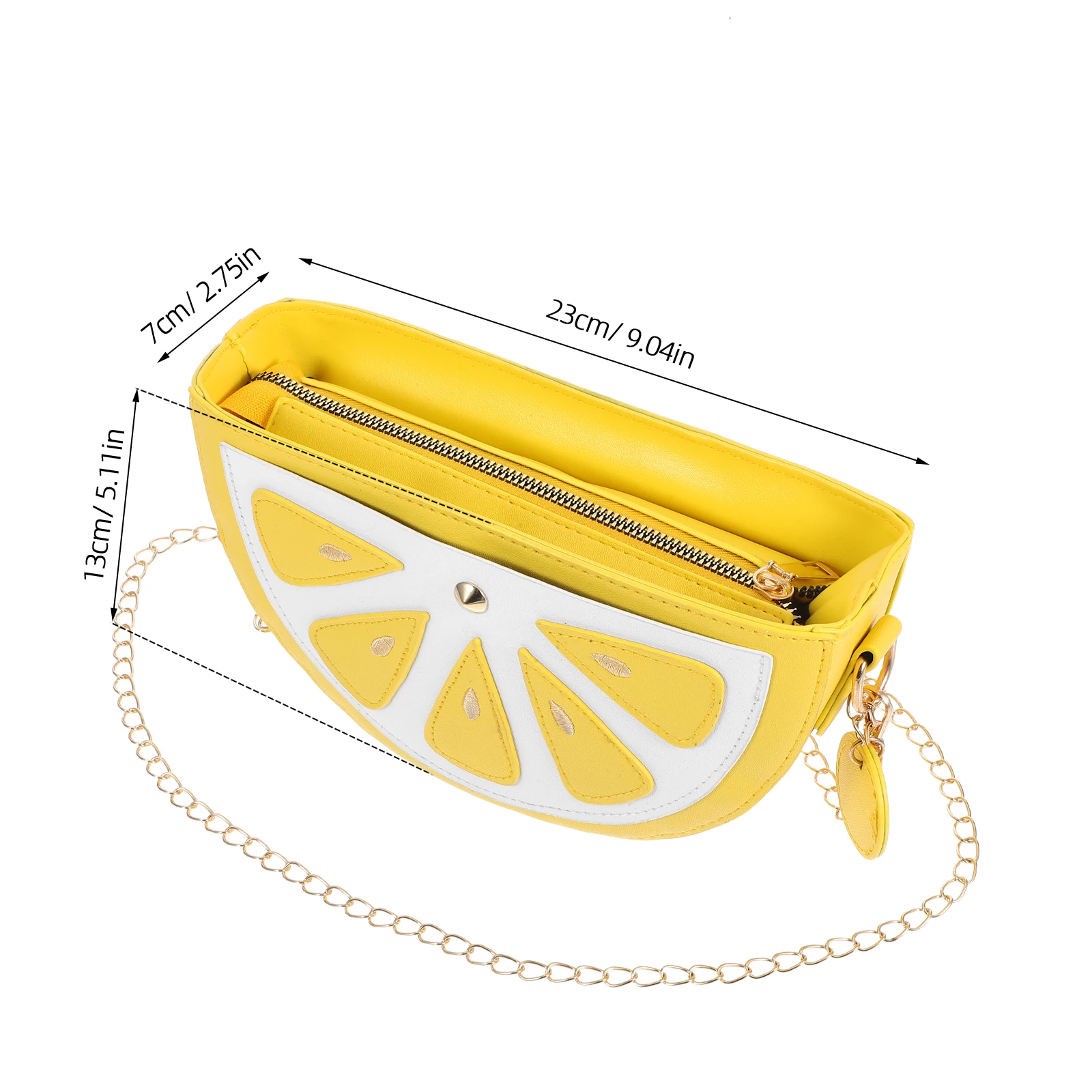 Girl Crossbody Bag Women Lemon Packet with Gold Chain fashion personality Shoulder Bag Girls Cute fruit Lemon Bag birthday gifts