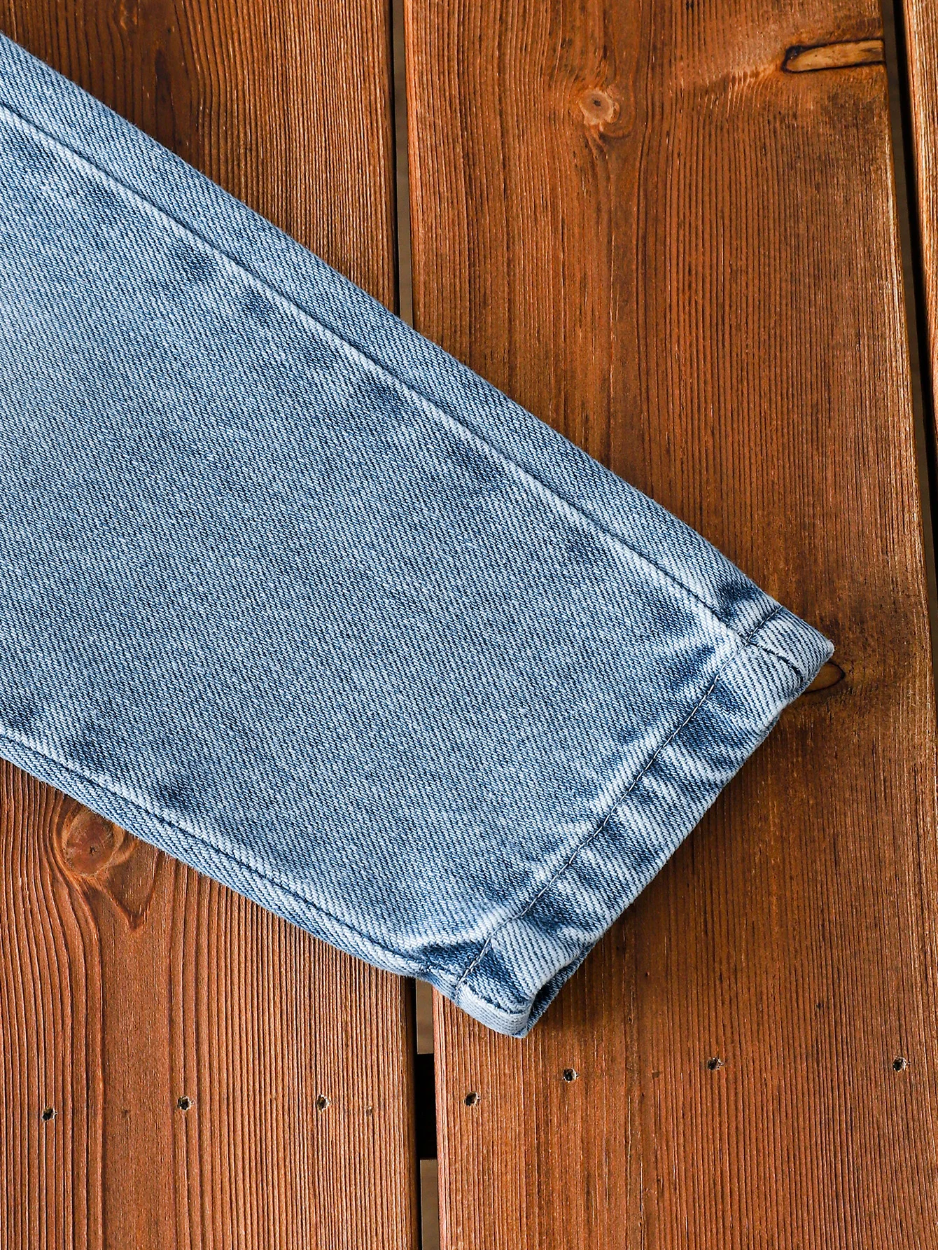 Jungen Frühling Herbst Hellblaue Zerrissene Jeans mit Elastischem Bund Lange Hosen für Babys – Detail 5