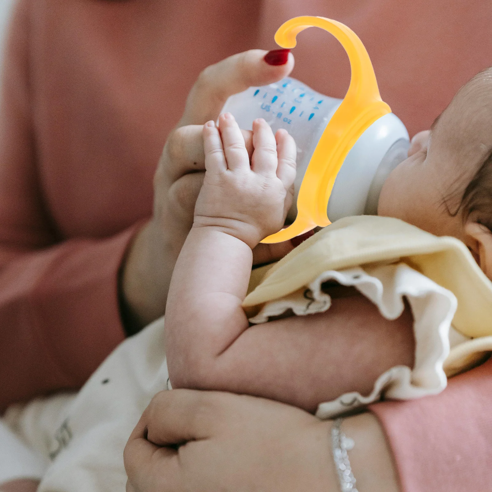 

5Pcs Baby Bottle Handles Universal Plastic Ergonomic Grip for Wide Neck Bottles Dishwasher Safe Feeding Toddlers Newborns Easy