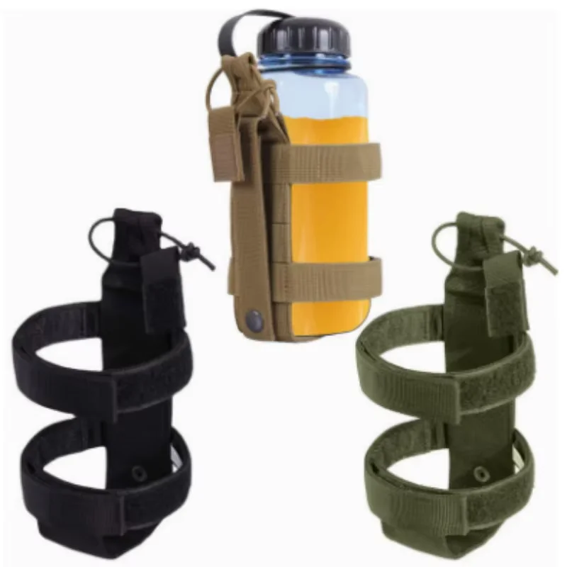 Portable Military Tactical Water Cup Carrier, Adjustable Elastic Water Bottle Holster, Shockproof Water Bottle Pouch for Outdoor
