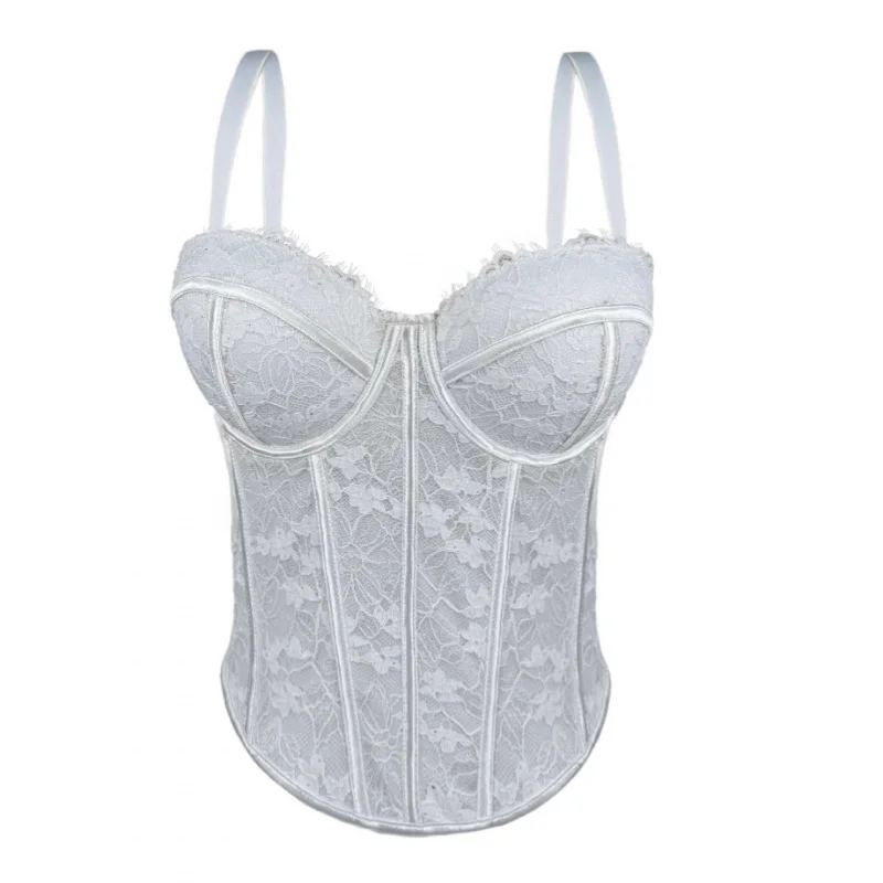 European and American hot girls' black lace camisole with a high-end feel, suitable for outerwear, body-shaping and push-up fish