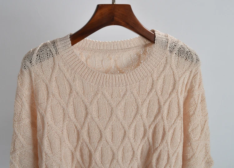 เสื้อถักไหมพรมทรงหลวม สีพื้น สวมใส่สบาย ทรงปกติ สำหรับผู้หญิง เหมาะสำหรับฤดูใบไม้ผลิและฤดูใบไม้ร่วง