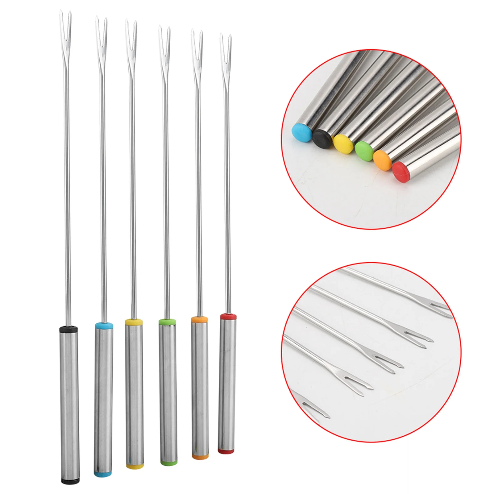 أدوات مائدة من الفولاذ المقاوم للصدأ ، شوكة للشواء ، تلسكوبية ، قابلة للتمديد ، عشاء ، فاكهة ، حلوى ، مقبض طويل #2