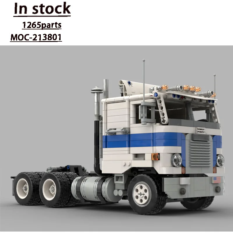 MOC-213801 Model Blok Bangunan Truk Flathead Kargo Klasik Baru, 1265 Bagian, Hadiah Mainan Natal Ulang Tahun Anak Laki-laki dan Anak-anak
