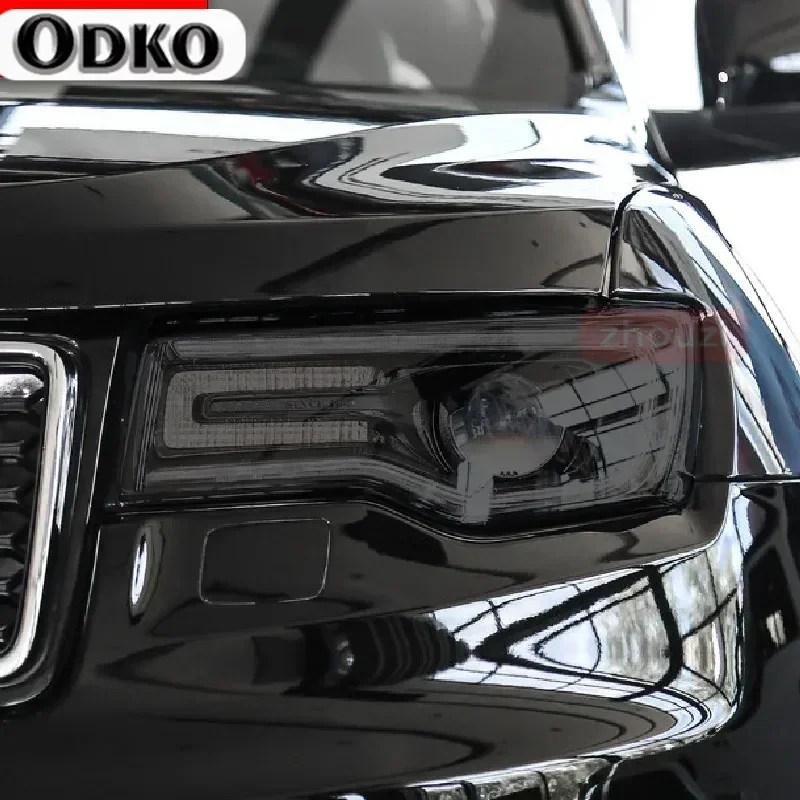 

For Jeep Grand Cherokee WK2 2014-2020 Car Headlight Tint Black Protective Film Protection Transparent TPU Sticker 2 Pcs