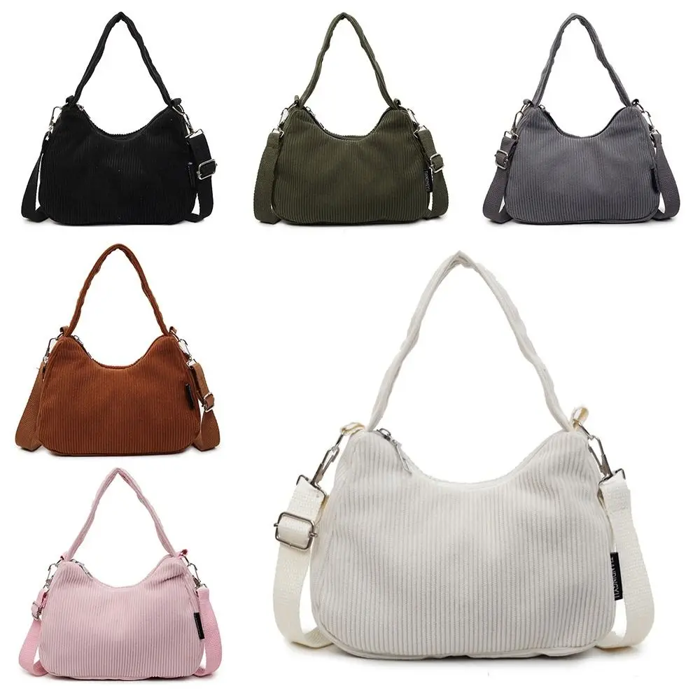 

Cool Solid Color Crossbody Bag Square Corduroy Fabric Shoulder Bag Simple Messenger Bag Women's Fashion