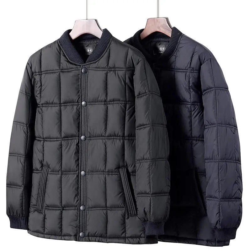 

Thiened down Cotton Jaet for Middle-Aged And ly Men Inner Wear Winter Coat andpa Casual Busin Sle Long Length
