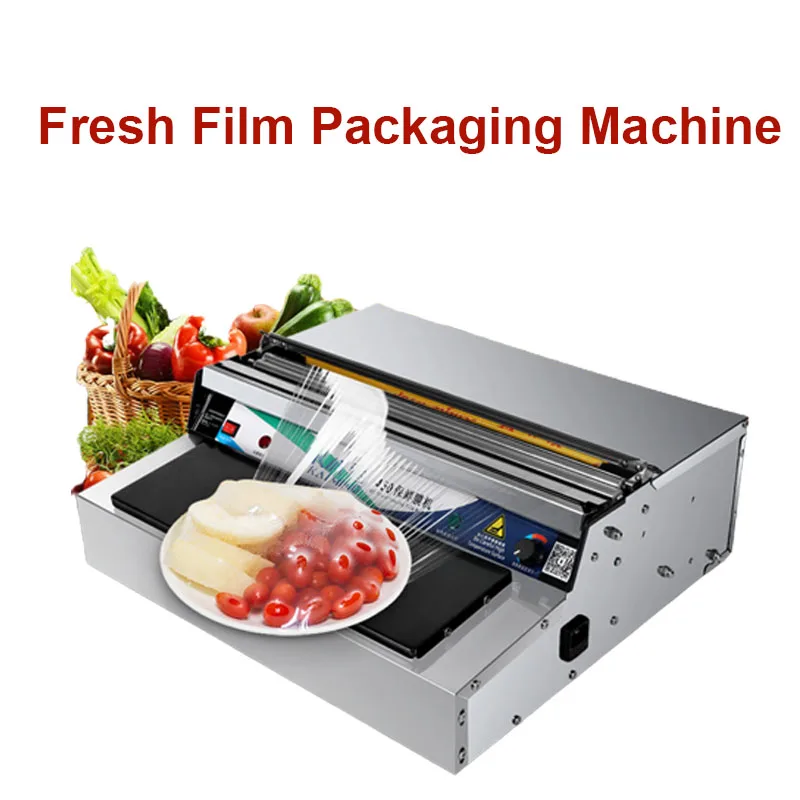 Desktop Stainless Steel Cling Film Packaging Machine Food Vegetable Supermarket Fruit Fresh Packaging Sealing Tools