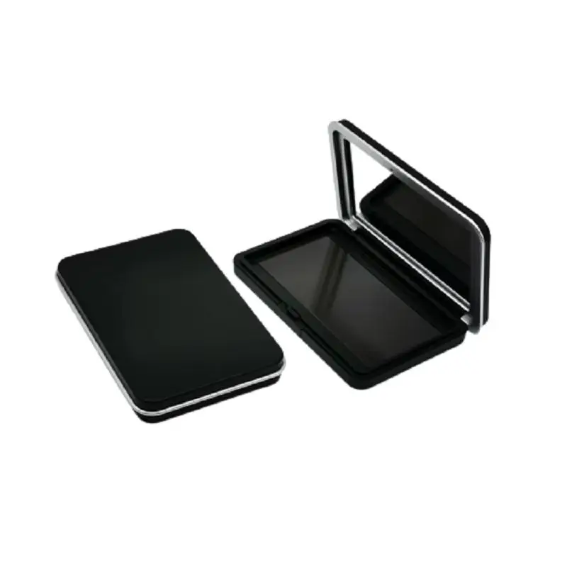 10pcs Black Square Cosmetic Powder Palette Magnetic Makeup Blush Packaging Boxes Container Square Eye Shadow Case with Mirror