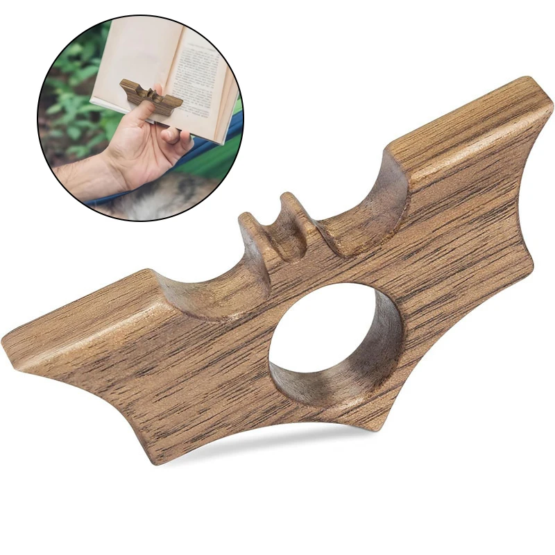 

Bat Thumb Book Page Holder Smooth Finish Walnut Wood Book Holder For Reading Ideal Book Reader Gifts & Reading Accessories